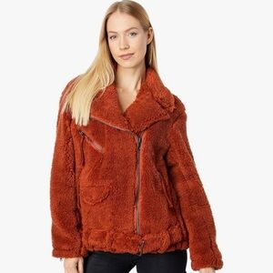 FREE PEOPLE oversized fuzzy moto jacket
